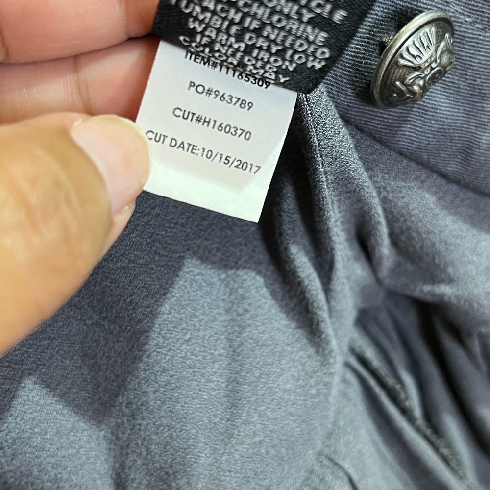 Torrid Ruffle Hem Military Jacket Coat Gray Button Front Size 0 Stretch - Picture 8 of 11